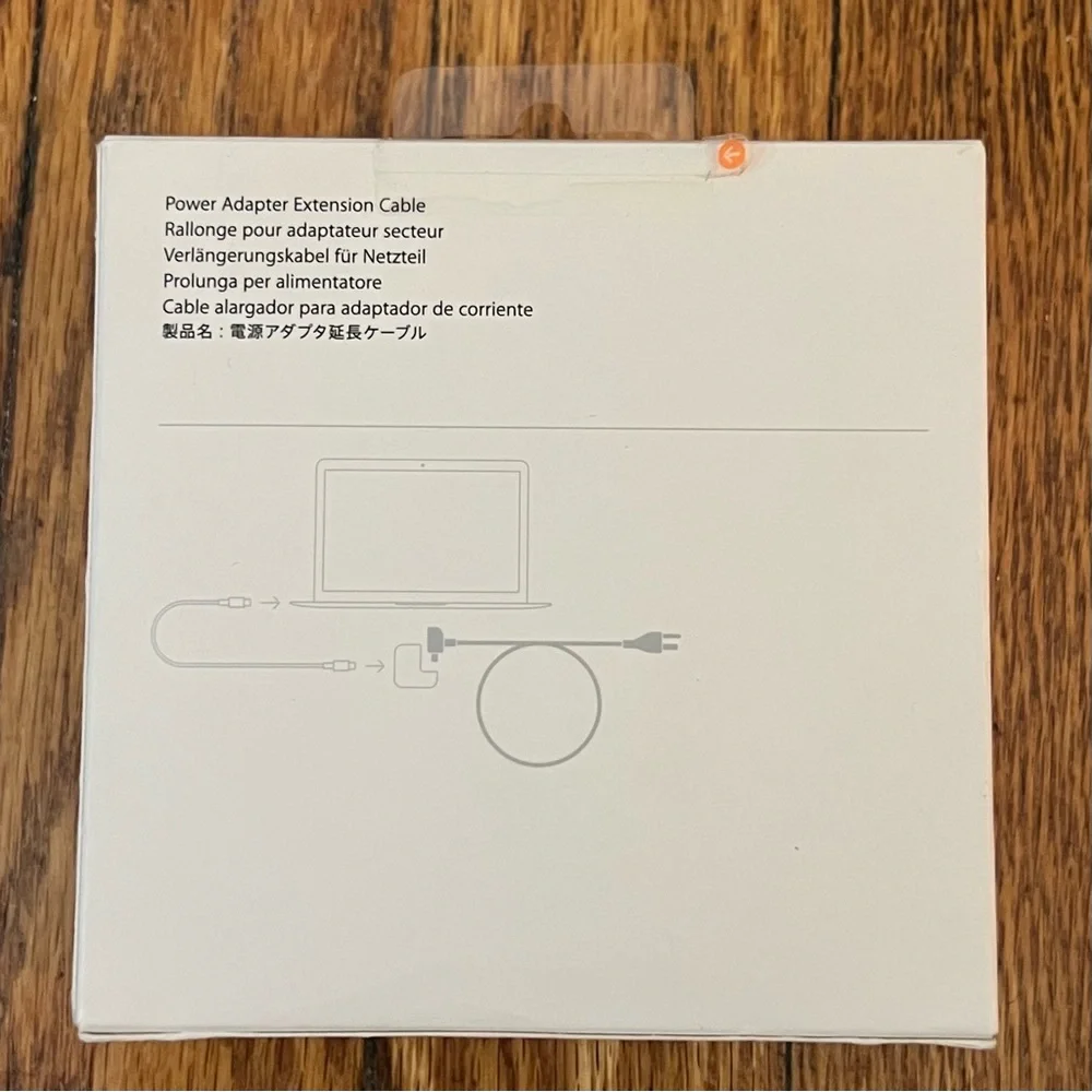 NWT APPLE Power Adapter Extension Cable White Mac Macbook Charger Extender